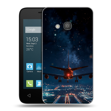 Пластиковый чехол на Alcatel One Touch Pixi 4 (4) с принтом самолет