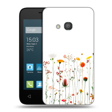 Пластиковый чехол на Alcatel One Touch Pixi 4 (4) с принтом цветы