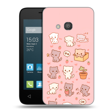 Пластиковый чехол на Alcatel One Touch Pixi 4 (4) с принтом Hello Kitty Хелоу Кити