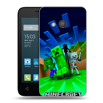 Пластиковый чехол на Alcatel One Touch Pixi 4 (4) с принтом Майнкрафт Пластиковый чехол на Alcatel One Touch Pixi 4 (4) с принтом Майнкрафт