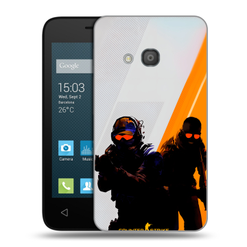 Пластиковый чехол на Alcatel One Touch Pixi 4 (4) с принтом Контер страйк Counter strike