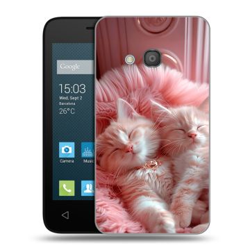 Пластиковый чехол на Alcatel One Touch Pixi 4 (4) с принтом котята котики Пластиковый чехол на Alcatel One Touch Pixi 4 (4) с принтом котята котики