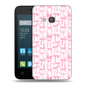 Пластиковый чехол на Alcatel One Touch Pixi 4 (4) с принтом Розовые бантики