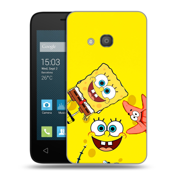 Пластиковый чехол на Alcatel One Touch Pixi 4 (4) с принтом Спанч боб Спанчбоб