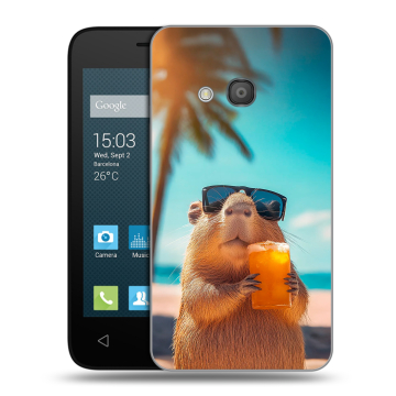Пластиковый чехол на Alcatel One Touch Pixi 4 (4) с принтом Капибара