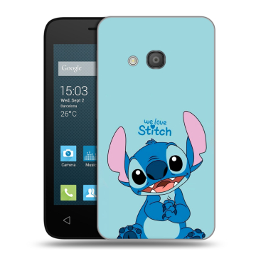 Пластиковый чехол на Alcatel One Touch Pixi 4 (4) с принтом Лило и Стич