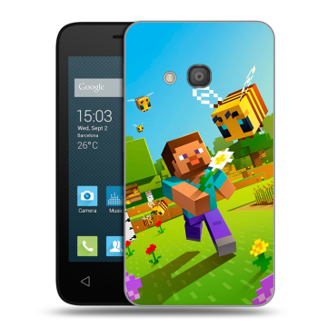 Пластиковый чехол на Alcatel One Touch Pixi 4 (4) с принтом Майнкрафт Minecraft