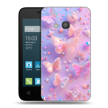Пластиковый чехол на Alcatel One Touch Pixi 4 (4) с принтом Бабочки
