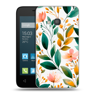 Пластиковый чехол на Alcatel One Touch Pixi 4 (4) с принтом Цветы паттерн