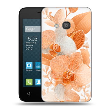 Пластиковый чехол на Alcatel One Touch Pixi 4 (4) с принтом Бежевые цветы