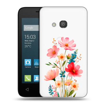 Пластиковый чехол на Alcatel One Touch Pixi 4 (4) с принтом Цветы