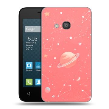 Пластиковый чехол на Alcatel One Touch Pixi 4 (4) с принтом Розовый космос