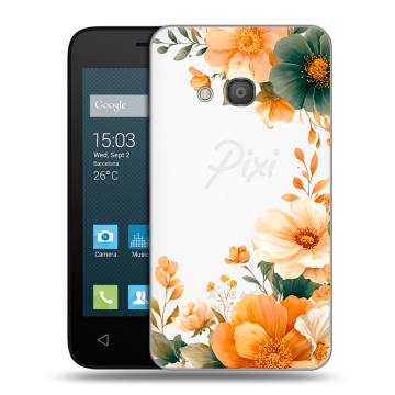 Пластиковый чехол на Alcatel One Touch Pixi 4 (4) с принтом Цветы принт