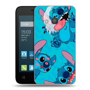 Пластиковый чехол на Alcatel One Touch Pixi 4 (4) с принтом Лило и Стич