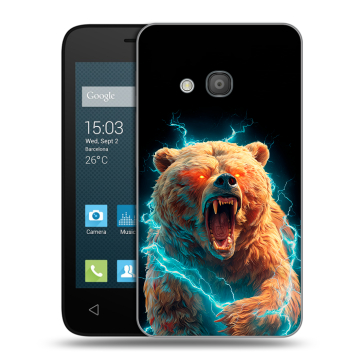 Пластиковый чехол на Alcatel One Touch Pixi 4 (4) с принтом Медведь