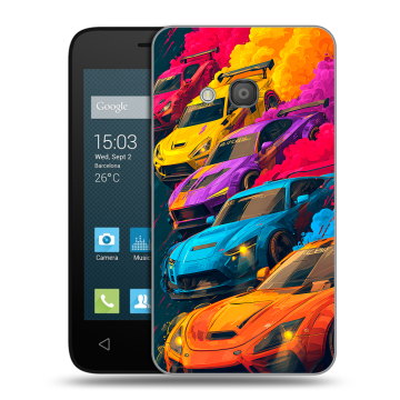 Пластиковый чехол на Alcatel One Touch Pixi 4 (4) с принтом Тачки