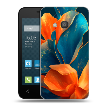 Пластиковый чехол на Alcatel One Touch Pixi 4 (4) с принтом Цветы