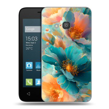 Пластиковый чехол на Alcatel One Touch Pixi 4 (4) с принтом Цветы