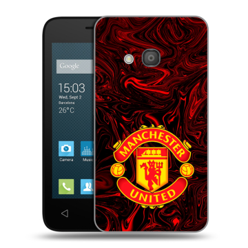 Пластиковый чехол на Alcatel One Touch Pixi 4 (4) с принтом Manchester United