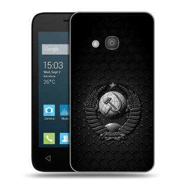 Пластиковый чехол на Alcatel One Touch Pixi 4 (4) с принтом Герб Флаг СССР