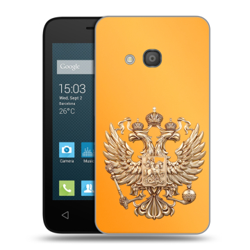 Пластиковый чехол на Alcatel One Touch Pixi 4 (4) с принтом Герб Флаг России