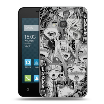 Пластиковый чехол на Alcatel One Touch Pixi 4 (4) с принтом Ahegao Ахегао Аниме