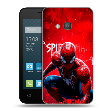 Пластиковый чехол на Alcatel One Touch Pixi 4 (4) с принтом Spiderman Человек паук Пластиковый чехол на Alcatel One Touch Pixi 4 (4) с принтом Spiderman Человек паук