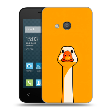 Пластиковый чехол на Alcatel One Touch Pixi 4 (4) с принтом Смешная утка