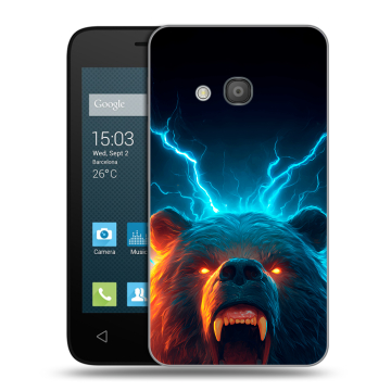 Пластиковый чехол на Alcatel One Touch Pixi 4 (4) с принтом Медведь