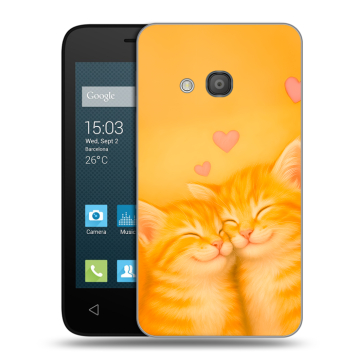Пластиковый чехол на Alcatel One Touch Pixi 4 (4) с принтом Милые котята