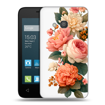 Пластиковый чехол на Alcatel One Touch Pixi 4 (4) с принтом цветы