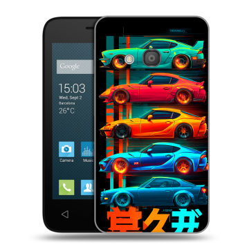 Пластиковый чехол на Alcatel One Touch Pixi 4 (4) с принтом машины тачки
