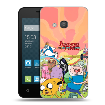 Пластиковый чехол на Alcatel One Touch Pixi 4 (4) с принтом Adventure time Время приключений