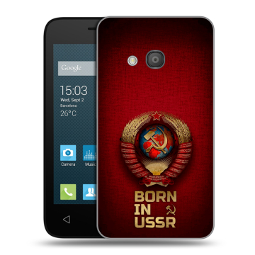 Пластиковый чехол на Alcatel One Touch Pixi 4 (4) с принтом Флаг Герб СССР