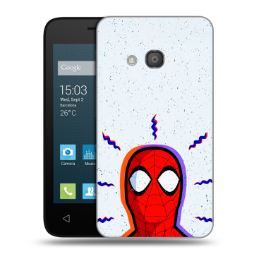 Пластиковый чехол на Alcatel One Touch Pixi 4 (4) с принтом Spiderman Человек паук