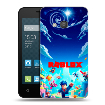 Пластиковый чехол на Alcatel One Touch Pixi 4 (4) с принтом Roblox Роблокс