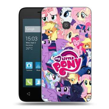 Пластиковый чехол на Alcatel One Touch Pixi 4 (4) с принтом My little pony Дружба чудо