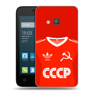 Пластиковый чехол на Alcatel One Touch Pixi 4 (4) с принтом Флаг Герб СССР