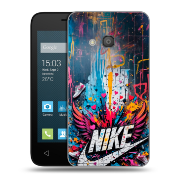Пластиковый чехол на Alcatel One Touch Pixi 4 (4) с принтом Nike Найк