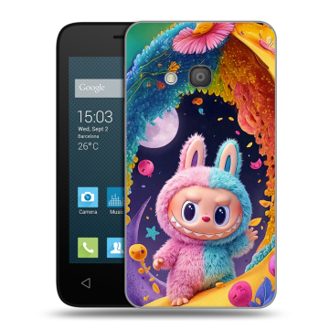Пластиковый чехол на Alcatel One Touch Pixi 4 (4) с принтом Labubu Лабубу