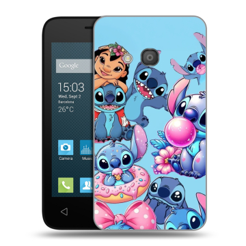 Пластиковый чехол на Alcatel One Touch Pixi 4 (4) с принтом Лило и Стич