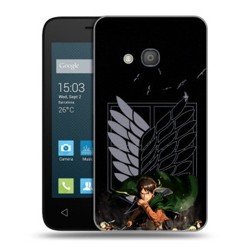 Пластиковый чехол на Alcatel One Touch Pixi 4 (4) с принтом Атака титанов Пластиковый чехол на Alcatel One Touch Pixi 4 (4) с принтом Атака титанов