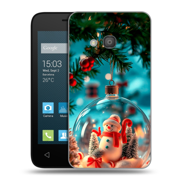 Пластиковый чехол на Alcatel One Touch Pixi 4 (4) с принтом Новый год