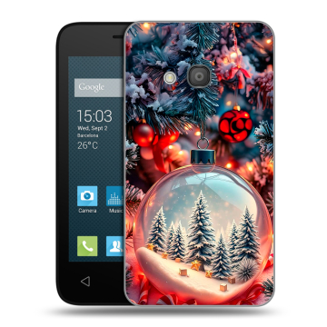 Пластиковый чехол на Alcatel One Touch Pixi 4 (4) с принтом Новый год