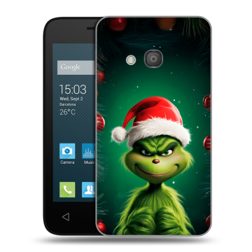 Пластиковый чехол на Alcatel One Touch Pixi 4 (4) с принтом Гринч Новый год Рождество
