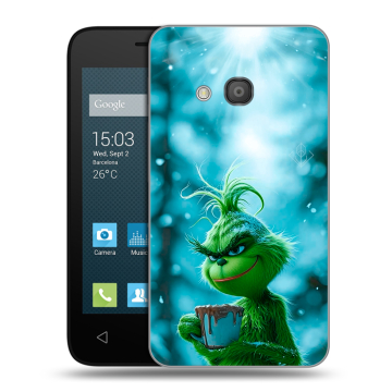 Пластиковый чехол на Alcatel One Touch Pixi 4 (4) с принтом Новый год гринч