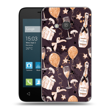 Пластиковый чехол на Alcatel One Touch Pixi 4 (4) с принтом Новый год