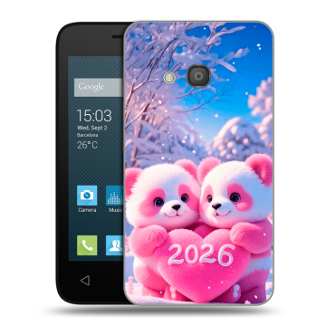 Пластиковый чехол на Alcatel One Touch Pixi 4 (4) с принтом Новый год