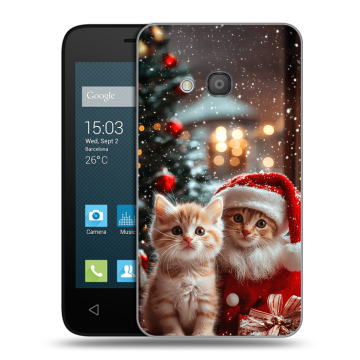 Пластиковый чехол на Alcatel One Touch Pixi 4 (4) с принтом Новый год