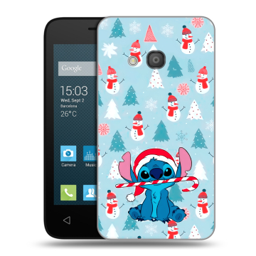 Пластиковый чехол на Alcatel One Touch Pixi 4 (4) с принтом Стич Новый год Пластиковый чехол на Alcatel One Touch Pixi 4 (4) с принтом Стич Новый год